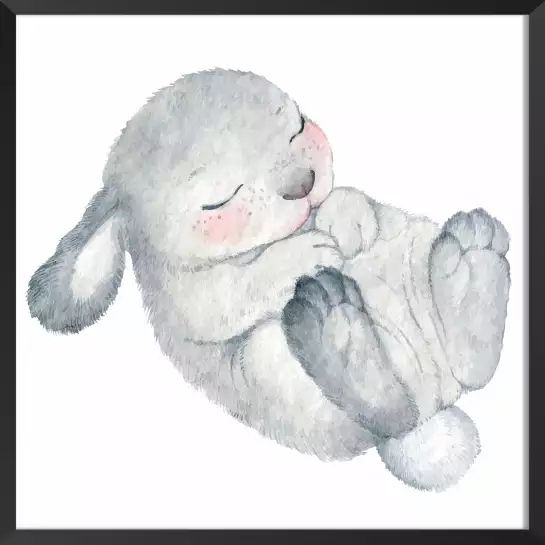 Lapin endormi pour enfant - poster enfants