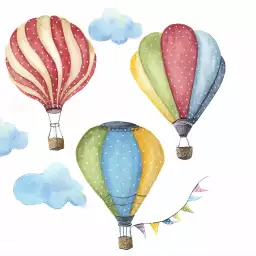 Trio de montgolfières pour enfant - tableau pour enfant