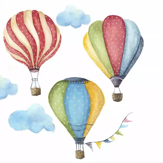 Trio de montgolfières pour enfant - tableau pour enfant