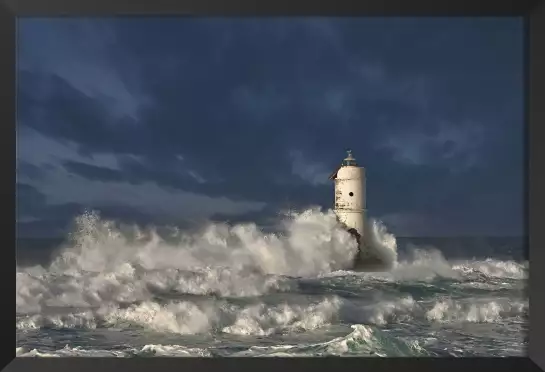 Faro di Mangiabarche en Sardaigne - affiche paysage mer