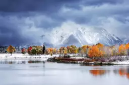 Lac glacé - affiche montagne