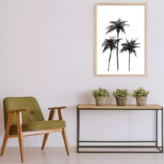 Palmes sombres - affiche botanique palmier