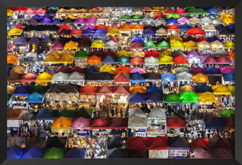 Marché coloré - affiche monde