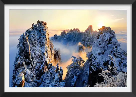 Mont Huang Shan - affiche montagne