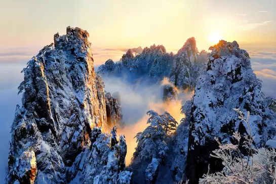 Mont Huang Shan - affiche montagne