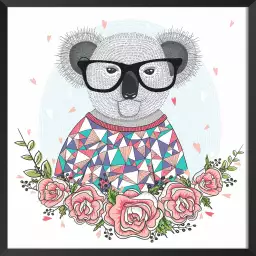 Hipster koala - tableau enfantin