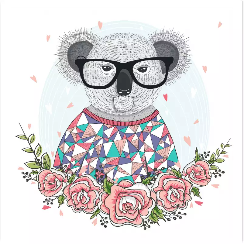 Hipster koala - tableau enfantin