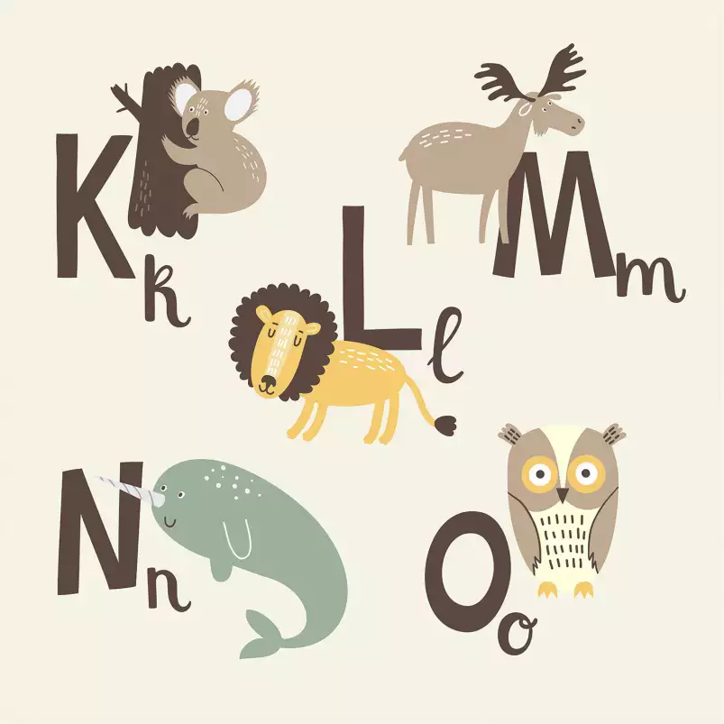 Klmno - affiche alphabet