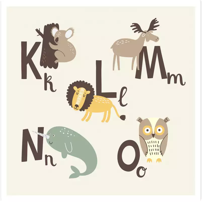 Klmno - affiche alphabet