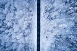 Une route gelée - tableau montagne design