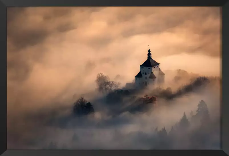 Château dans la brume - paysage hiver