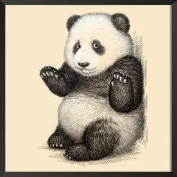 Vintage panda - affiche enfant