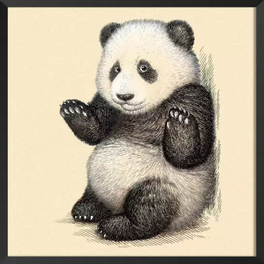 Vintage panda - affiche enfant