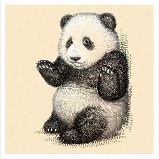 Vintage panda - affiche enfant