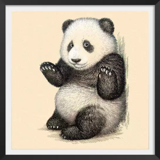 Vintage panda - affiche enfant
