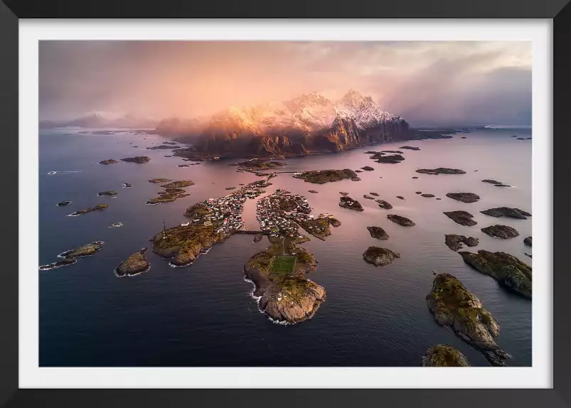 stade de foot des Lofoten - poster paysage