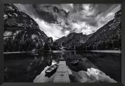 Les nuances de gris de Braies - affiche montagne