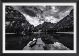 Les nuances de gris de Braies - affiche montagne