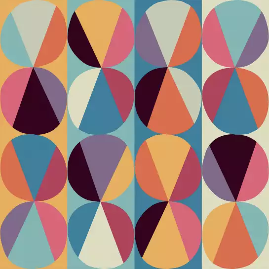 Color cercles et triangles parfaits - affiche vintage