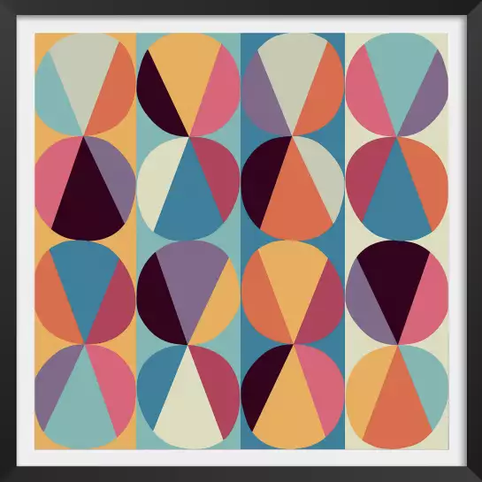 Affiche géométrique vintage - Color cercles et triangles parfaits