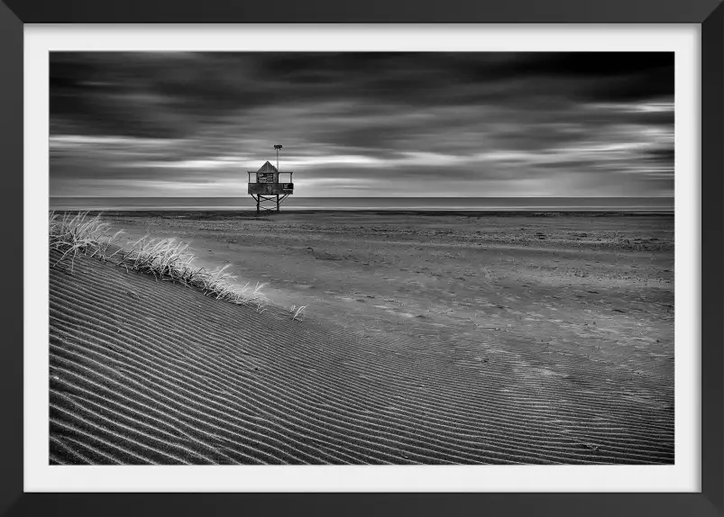 La cabane de plage - affiche bord de mer