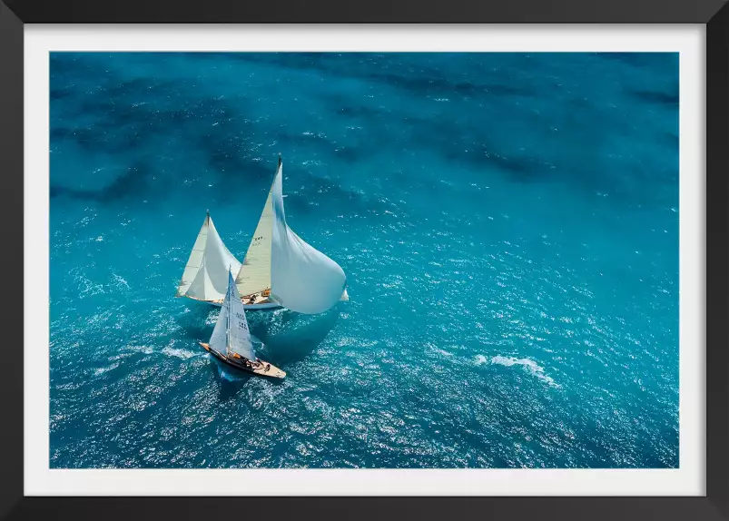 Croisement bleu - affiche mer