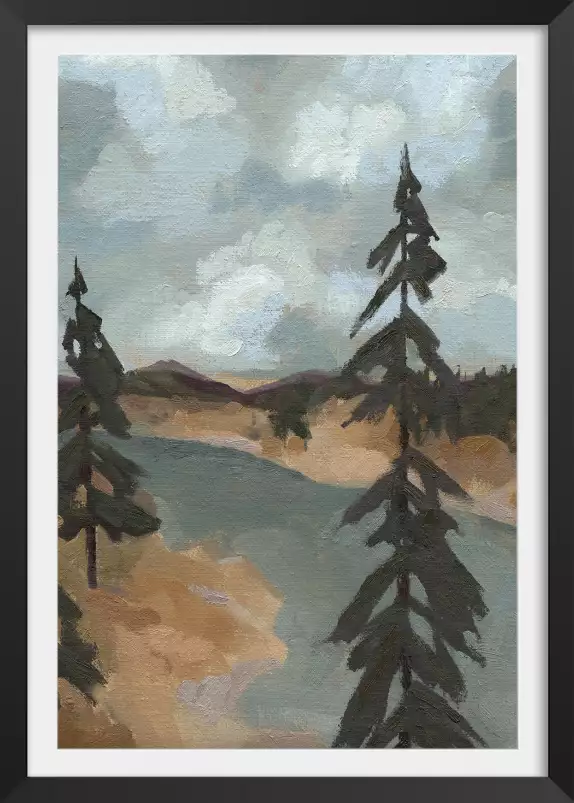 Rivière Yellowstone - peinture paysage