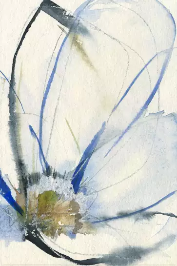 Pétales cobalt - peinture fleurs