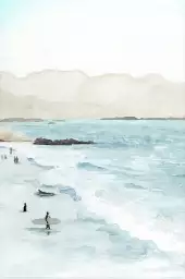 Dans les vagues - affiche bord de mer