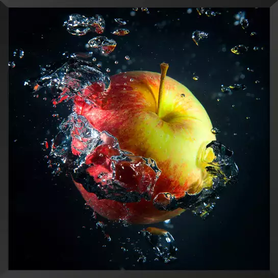 Pommes et gouttes d'eau - affiche fruit