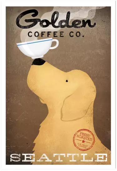 Golden Coffee Co - affiche chien