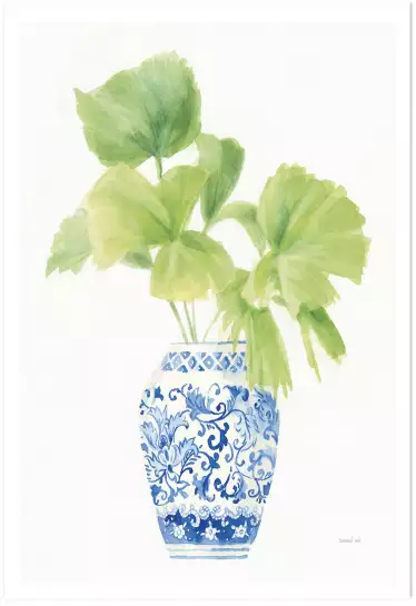 Chinoiserie Blanc - affiche de fleurs