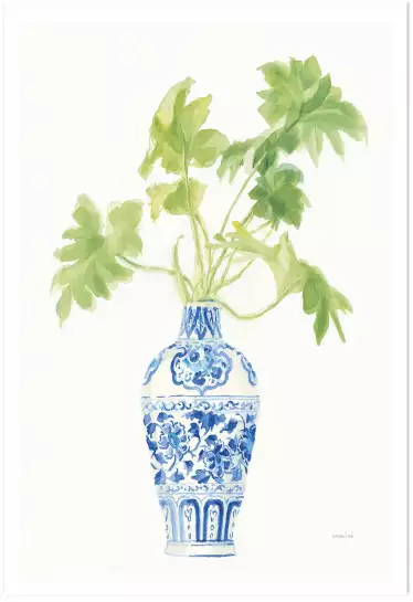 Palmier Chinoiserie Blanc - affiche de fleurs