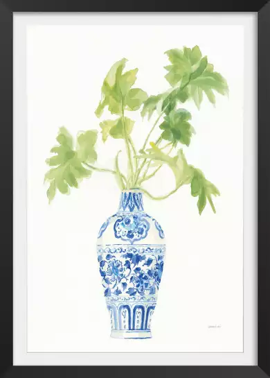 Palmier Chinoiserie Blanc - affiche de fleurs