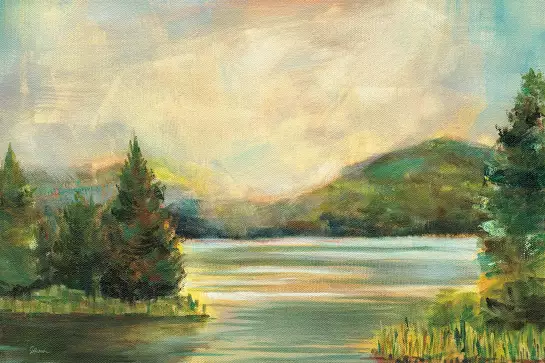Lac d'argent - tableau peinture nature