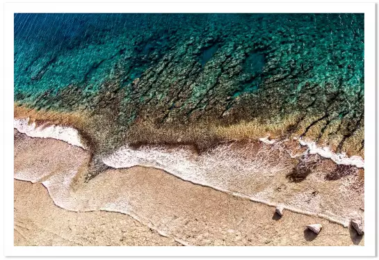 Affiche paysage paradis beach avec cadre noir 45x30cm