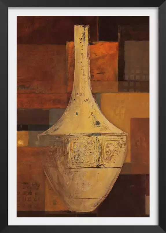 Vase au long cou - toile africaine