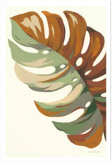 Grande Feuille Rétro - affiche botanique palmier