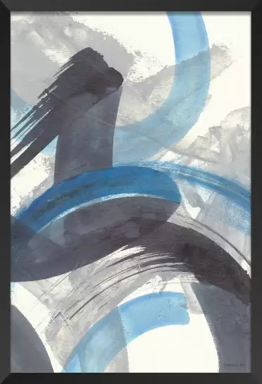 Bleu brossé - tableau abstrait