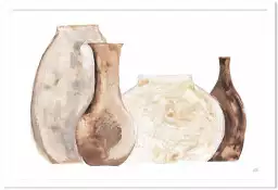 Vases neutres - affiche botanique vintage