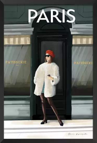 Fille à Paris II - affiche vintage femme