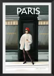 Fille à Paris II - affiche vintage femme