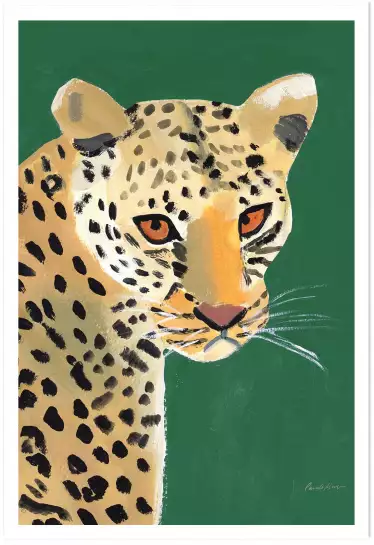 Guépard coloré sur émeraude - affiche animaux