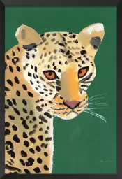 Guépard coloré sur émeraude - affiche animaux