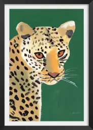 Guépard coloré sur émeraude - affiche animaux