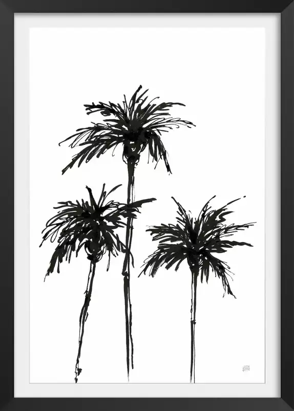 Palmes sombres - affiche botanique palmier