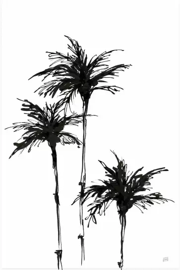 Palmes sombres III - affiche botanique palmier