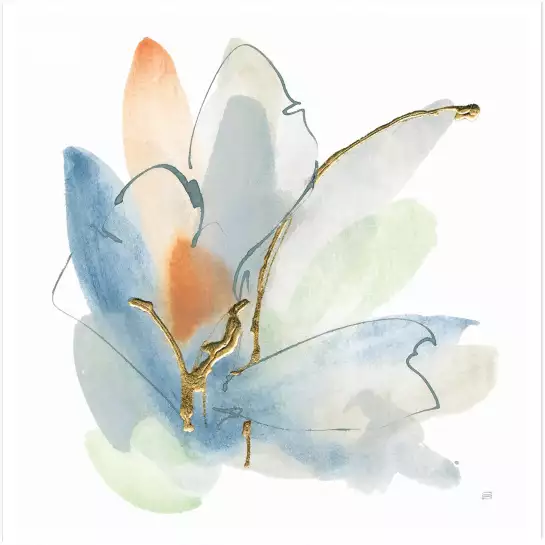 Papillon doré - cadre abstrait
