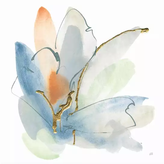 Papillon doré - cadre abstrait