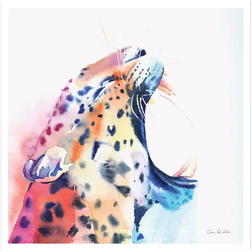 Léopard sauvage - tableau animaux colorés